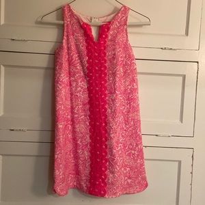 Girls pink and white Lily Pulitzer dress, gold zipper, size large